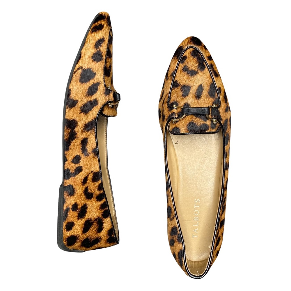 Sleek cheetah print loafers.